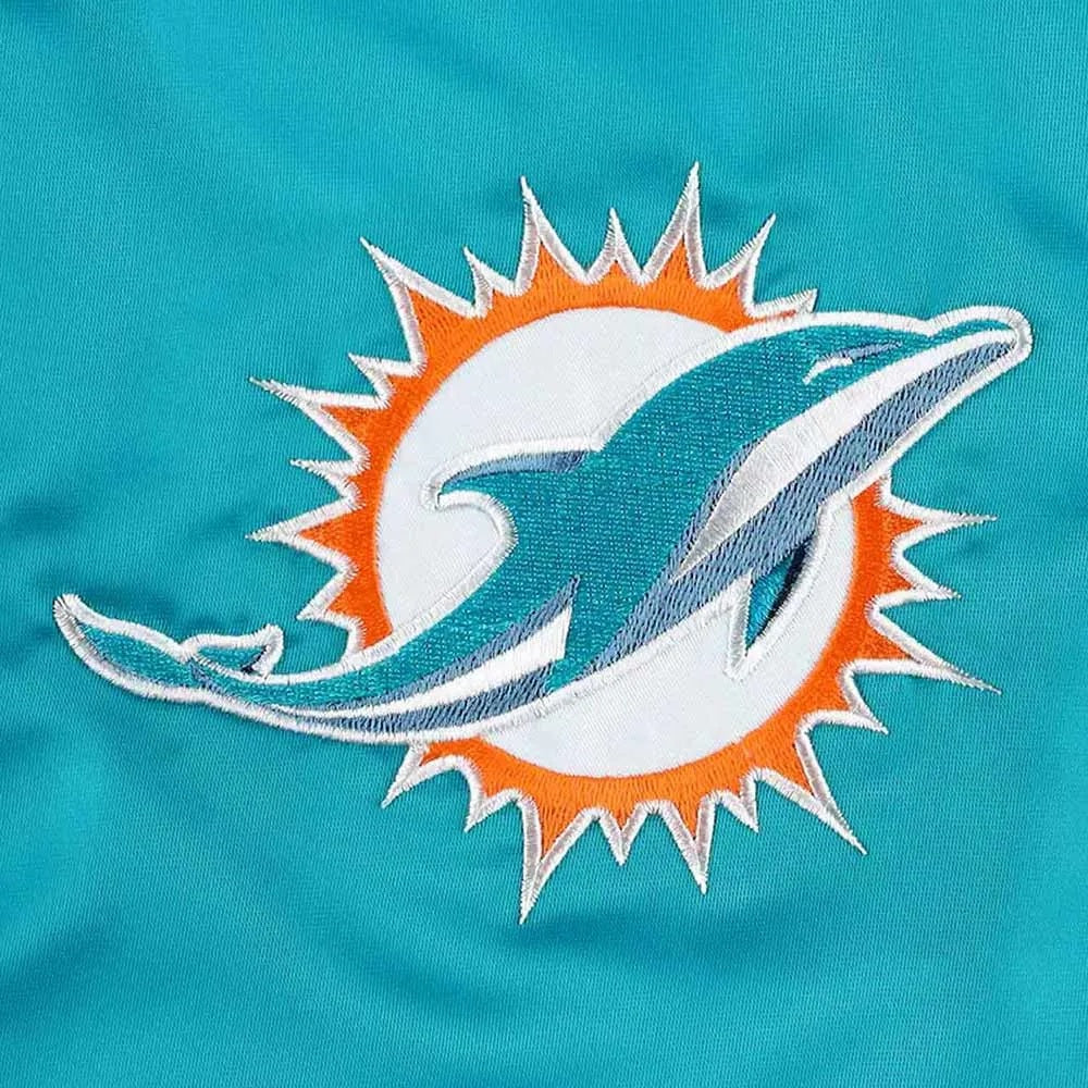 Aqua Miami Dolphins Pick and Roll Satin Jacket