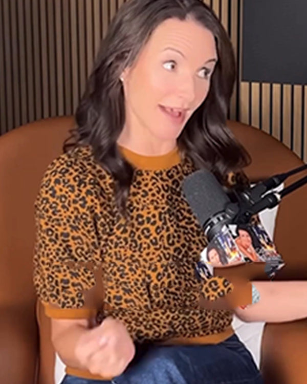 Are You a Charlotte? Podcast Kristin Davis Leopard Print Sweater