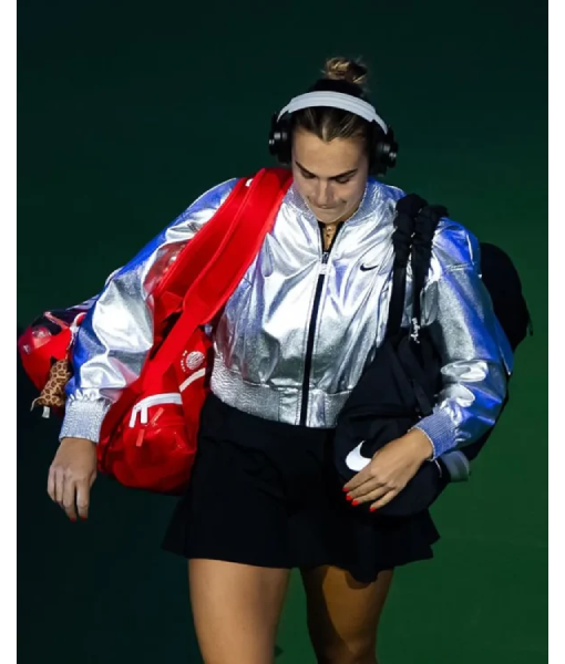 Aryna Sabalenka 2025 US Open Silver Crop Jacket