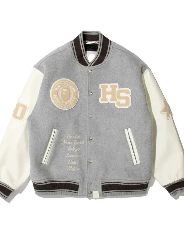 Bape X Highsnobiety Multi Logo Varsity Jacket