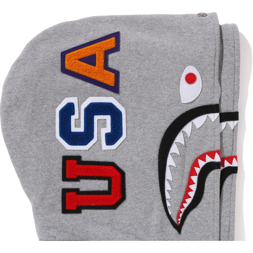 Bape Us Double Shark Full Zip Hoodie Mens