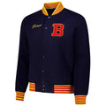 Barcelona Supporter's Full-Snap Varsity Jacket - Navy