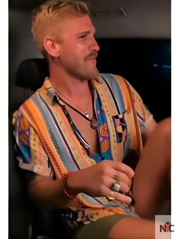 Below Deck Down Under S03 Nate Salmon Printed Striped Shirt