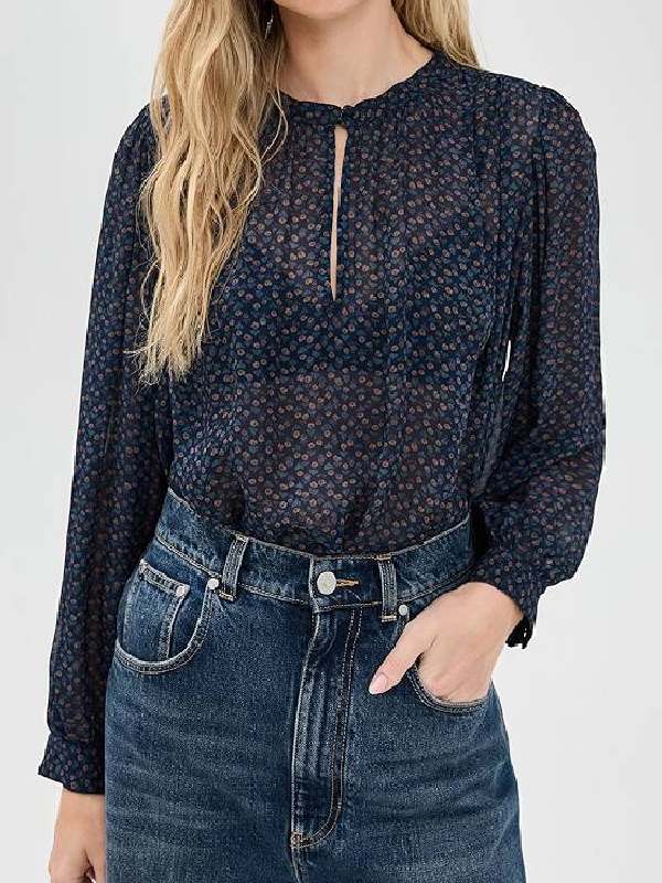 Beth Dutton Dutton Ranch S01 Navy Dotted Blouse