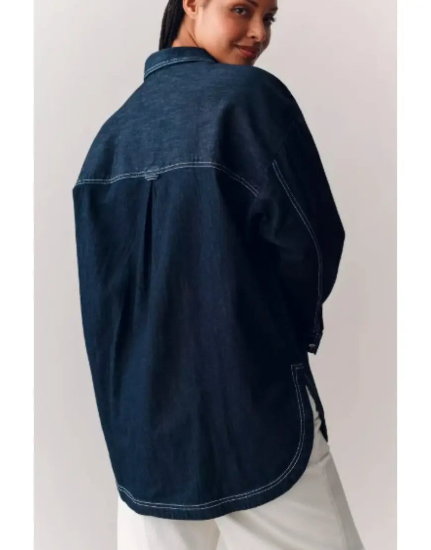 Beyond the Gates S02 Camryn Jade Bow Denim Shirt