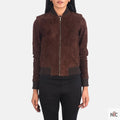 Bliss Brown Suede Bomber Jacket