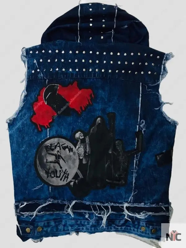 Bray Wyatt Blue Denim Hooded Vest