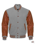 Brown & Gray Varsity Jacket