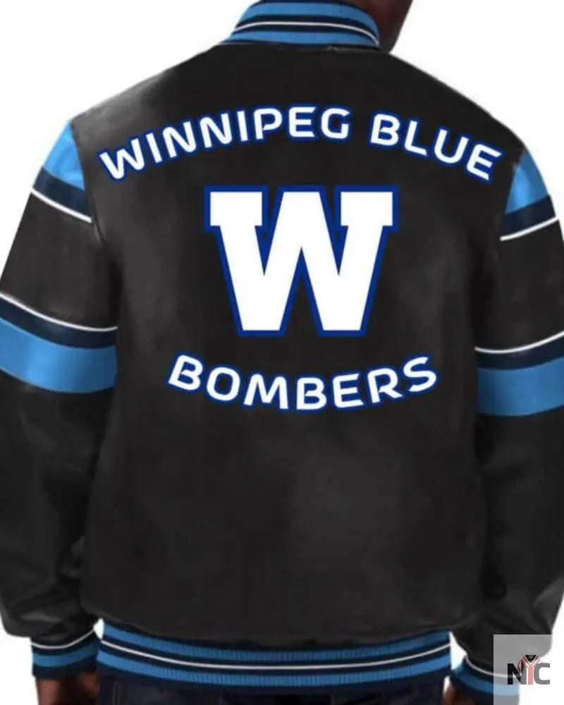 CFL Winnipeg Blue Bombers Multicolor Leather Jacket