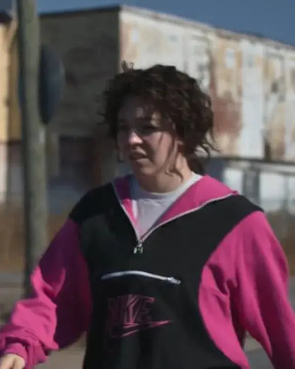 CHRISTY Sydney Sweeney Pink and Black Track Hoodie