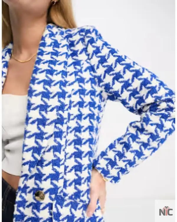Call Me Bae S01 Ananya Panday Blue Houndstooth Blazer