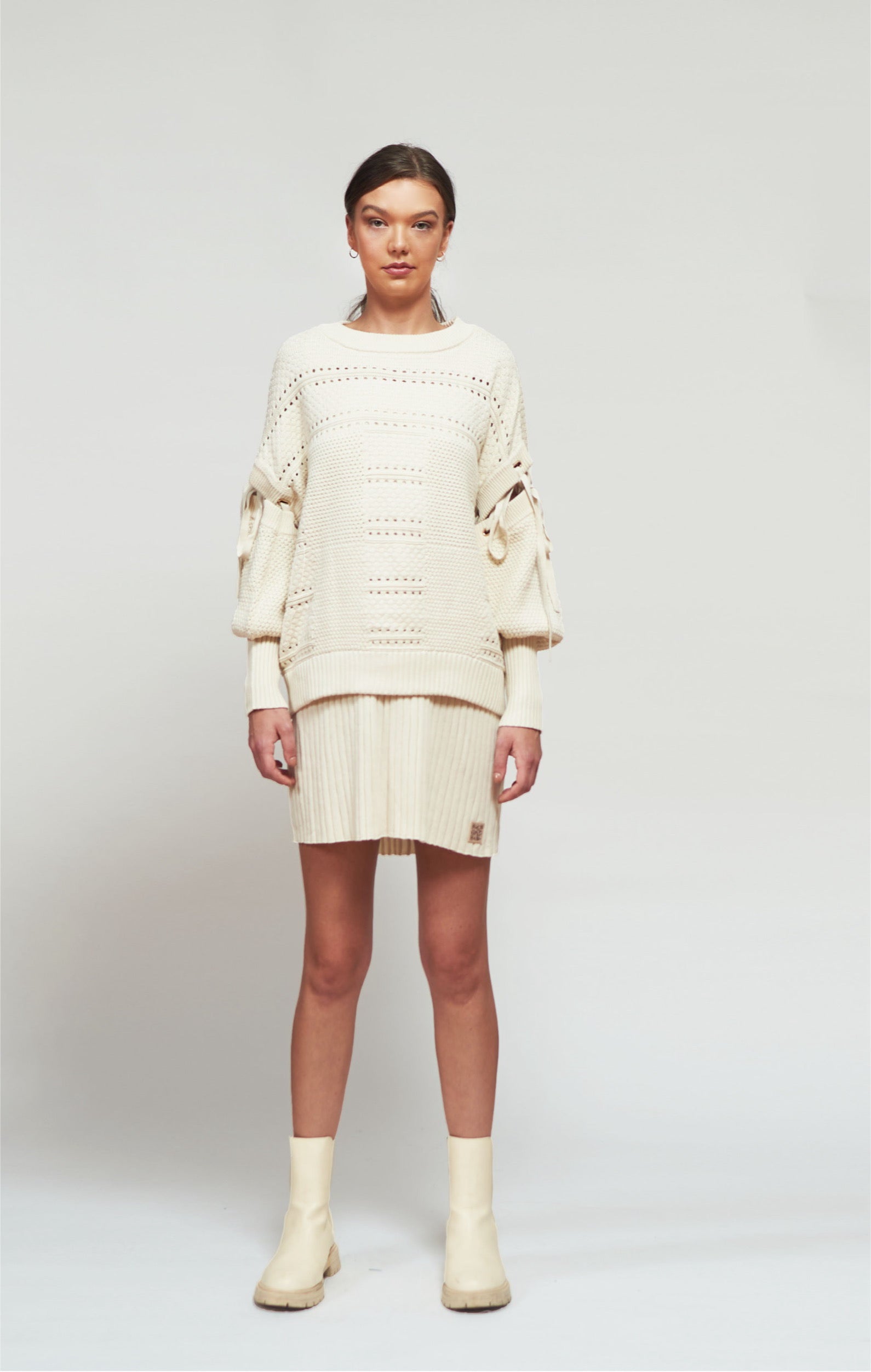 Primakind Calyx Knit Mini Dress Long Sleeved