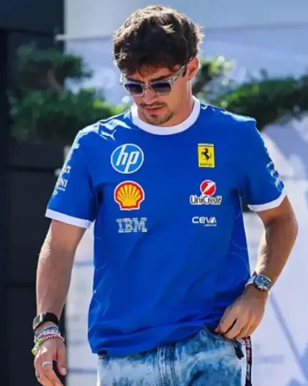 Charles Leclerc F1 Grand Prix Of Italy Blue T-shirt
