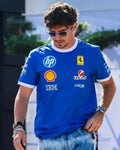 Charles Leclerc F1 Grand Prix Of Italy Blue T-shirt