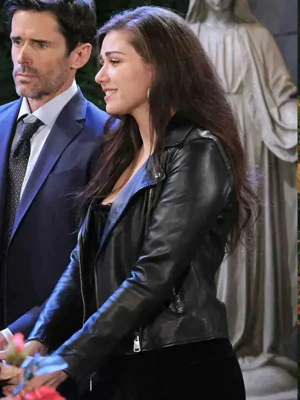Ciara Brady Days of Our Lives Black Leather Jacket