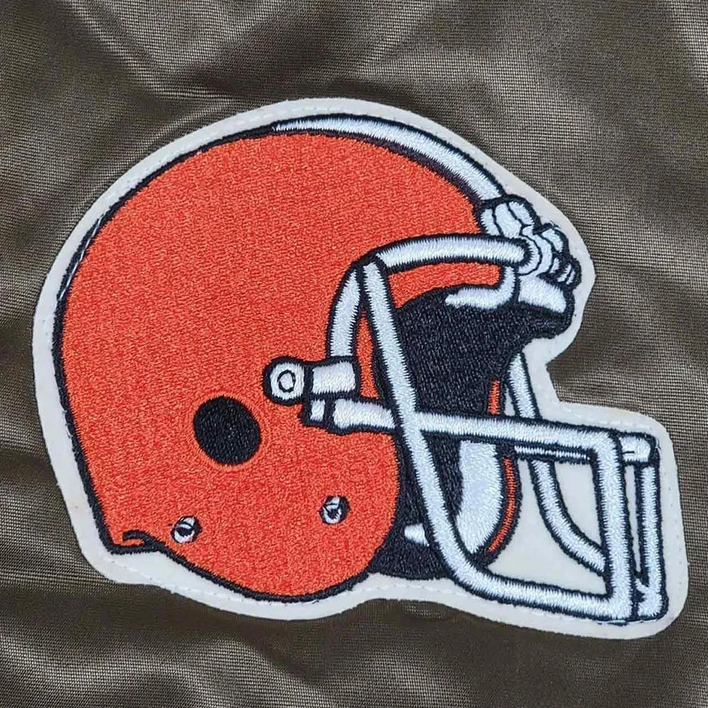 Cleveland Browns 80s Bomber Satin Jacket