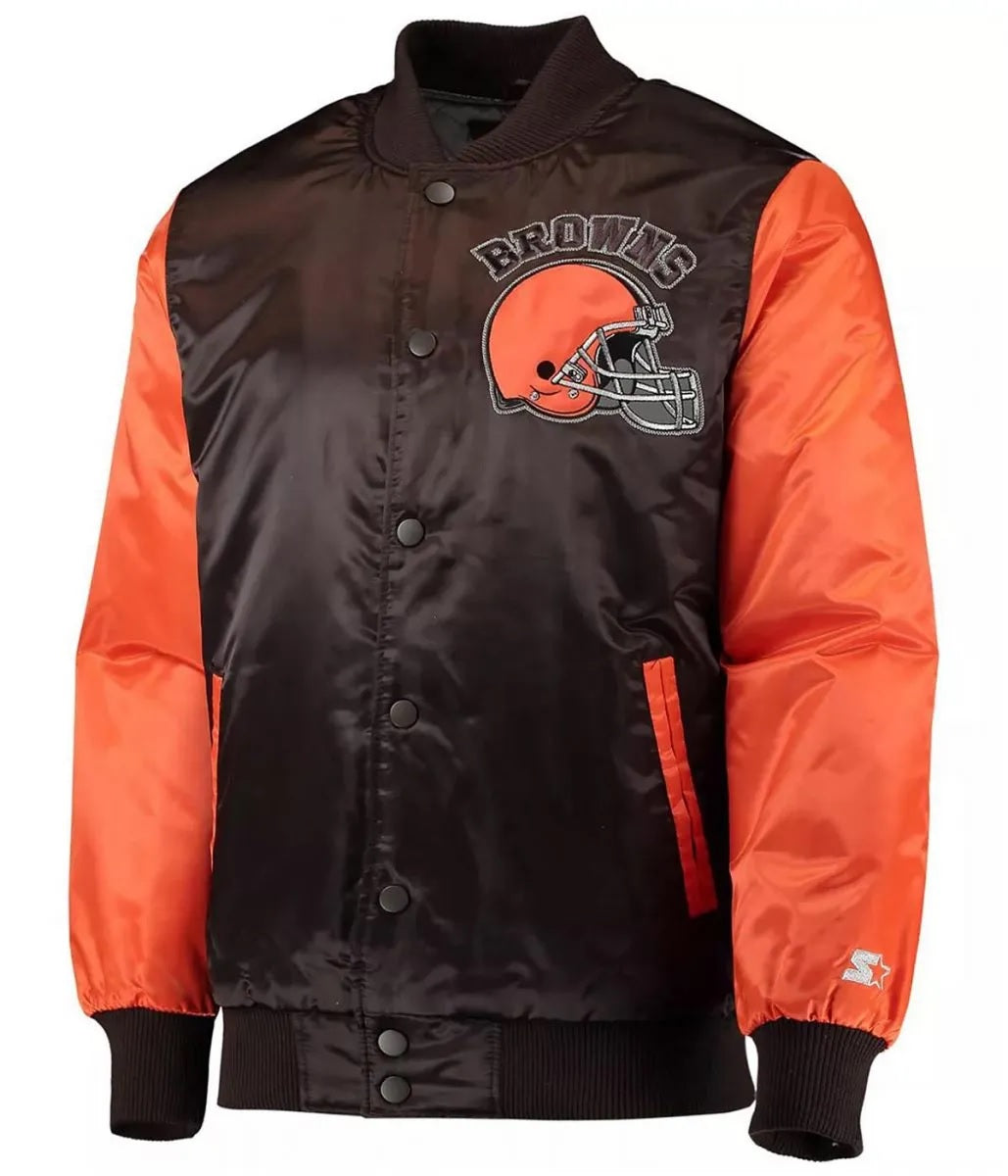 Cleveland Browns Locker Room Throwback Satin Jacket