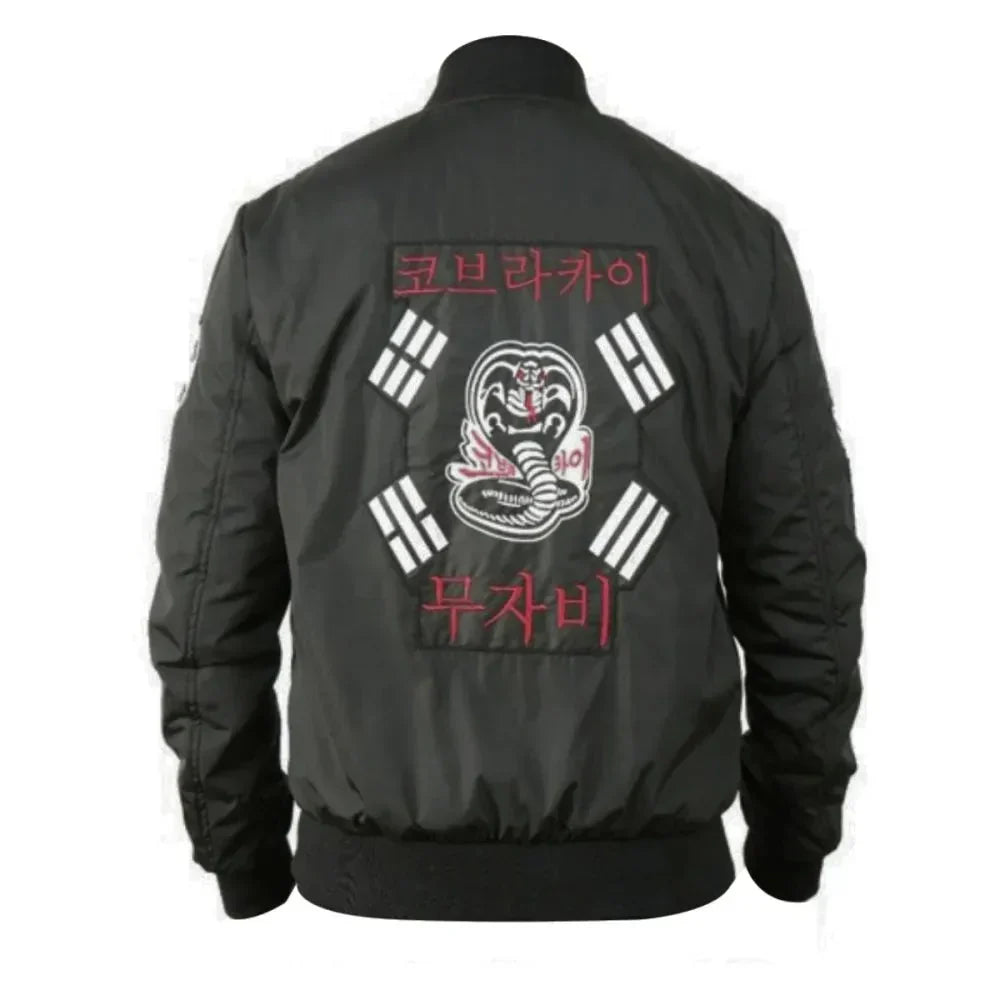 Cobra Kai John Kreese Black Bomber Jacket