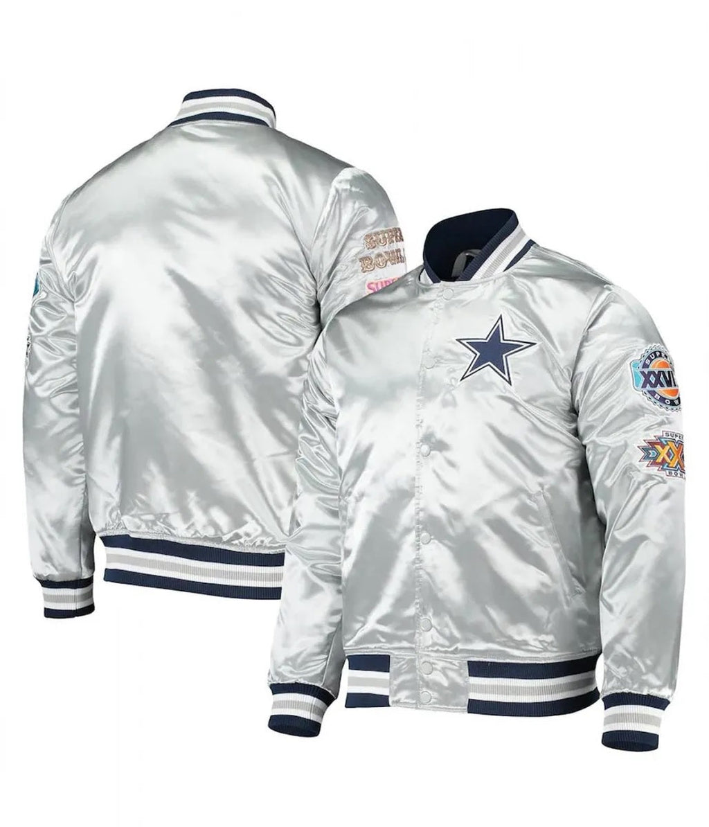 Dallas Cowboys Silver Satin Jacket
