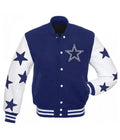 Dallas Cowboys Stars Varsity Royal Blue and White Jacket