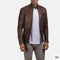 Dean Brown Leather Biker Jacket