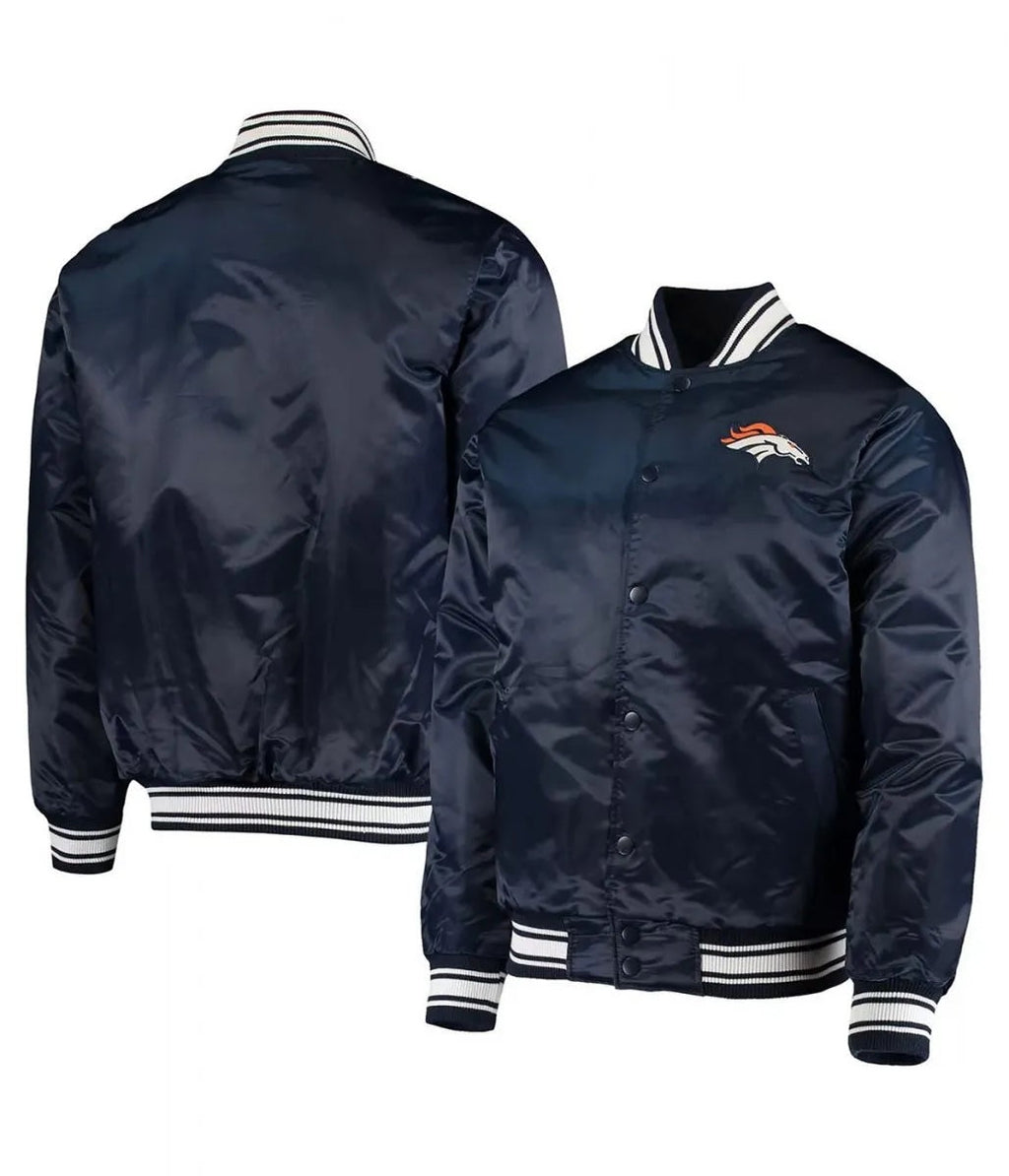Denver Broncos Locker Room Full-Snap Satin Jacket