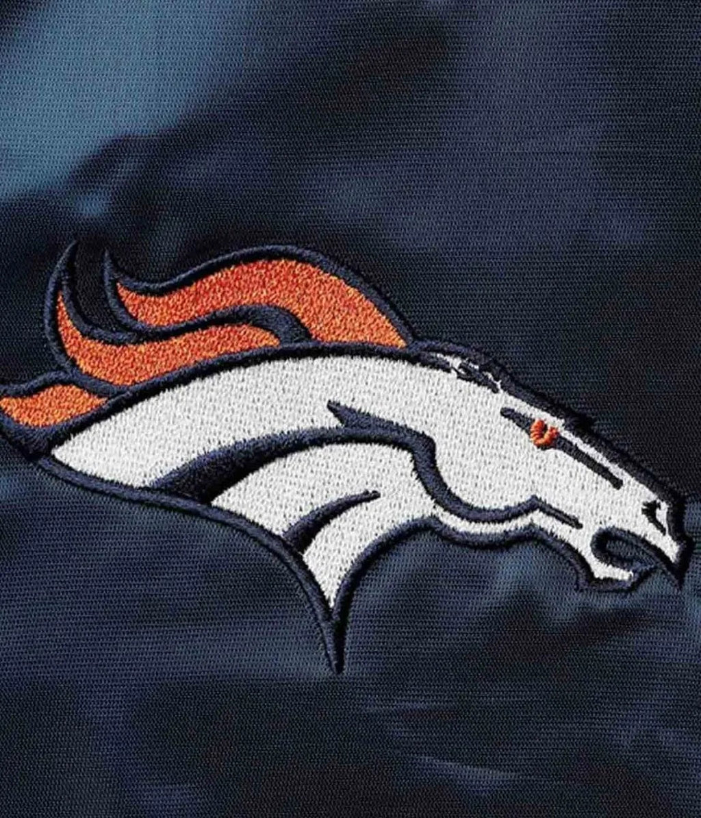 Denver Broncos Locker Room Full-Snap Satin Jacket