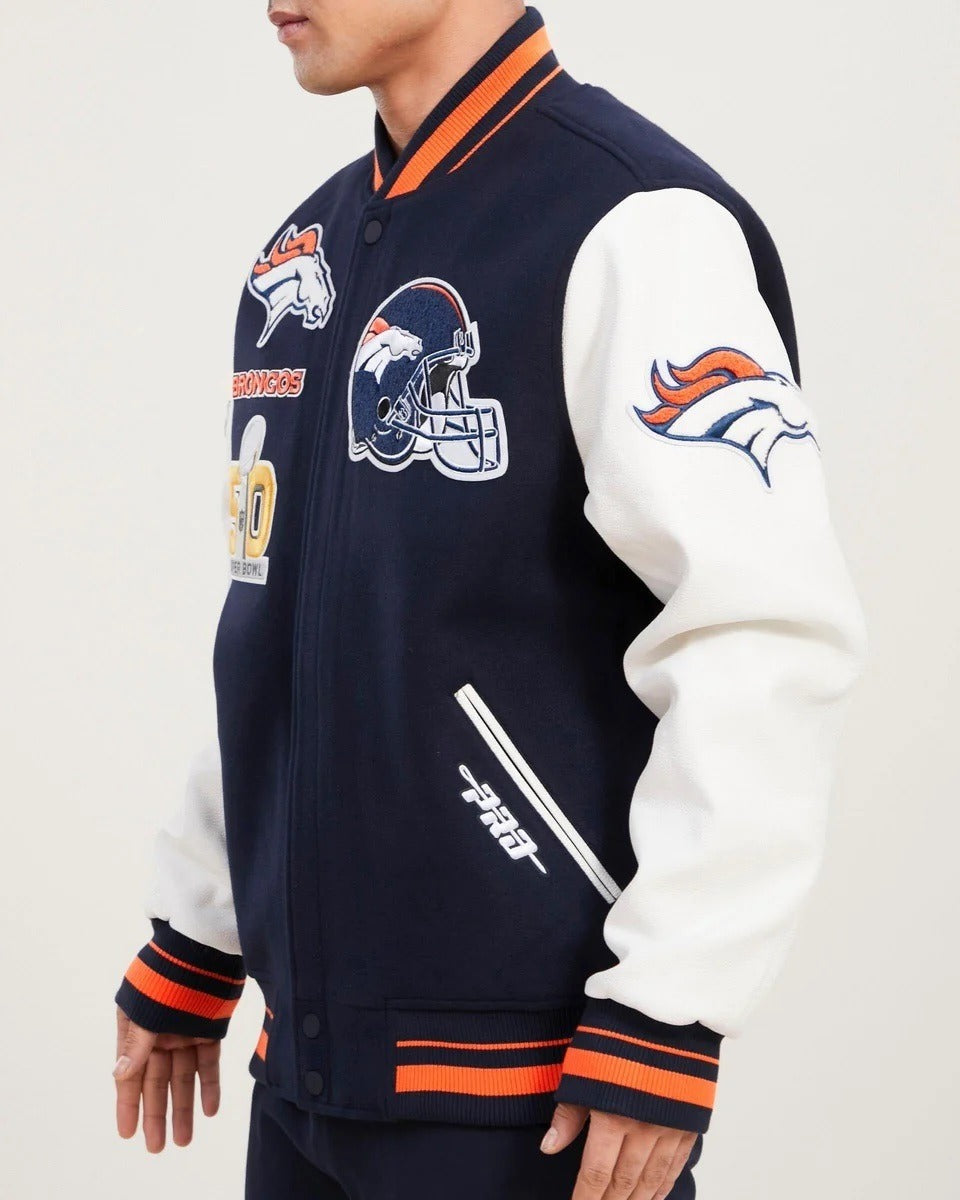 Denver Broncos Mash Up Wool Varsity Jacket