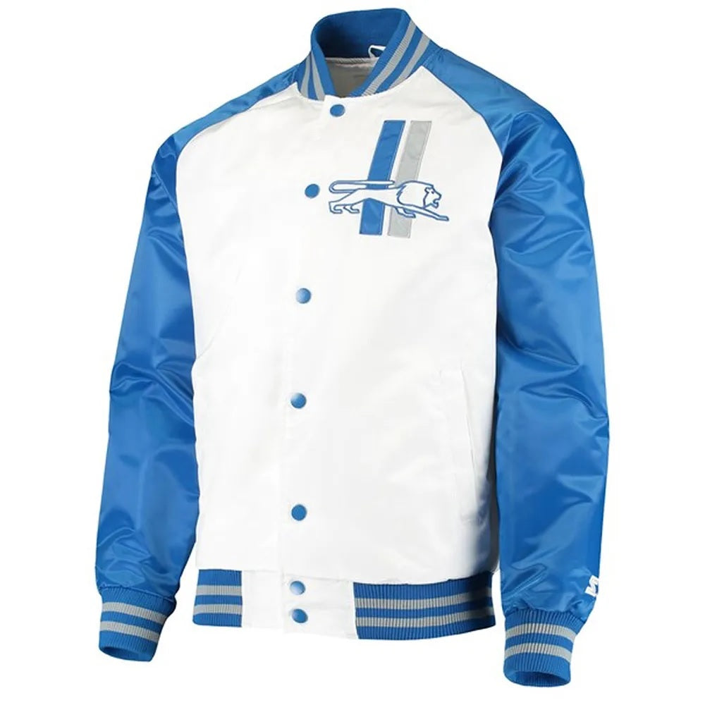 Detroit Lions Clean Up Throwback Satin Jacket