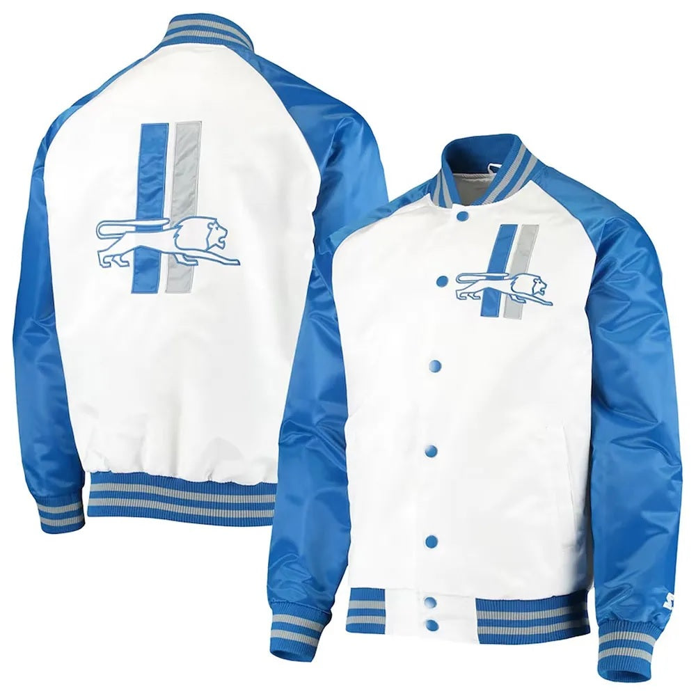 Detroit Lions Clean Up Throwback Satin Jacket