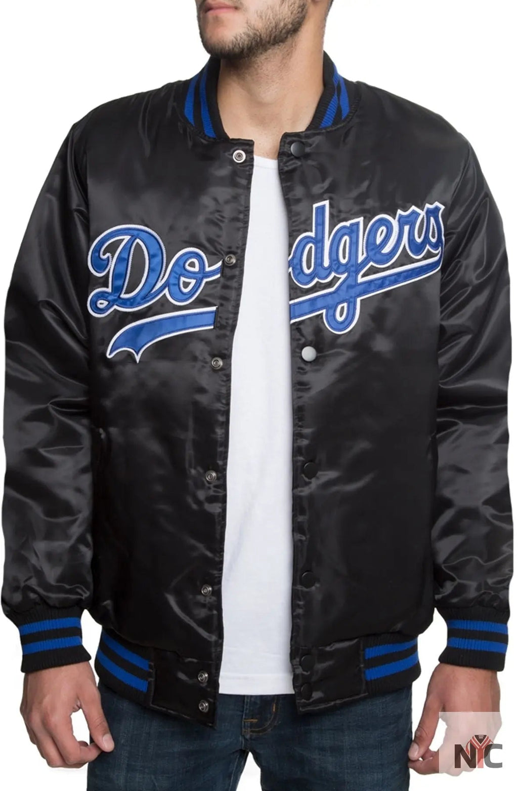 Dodgers Black Satin Jacket