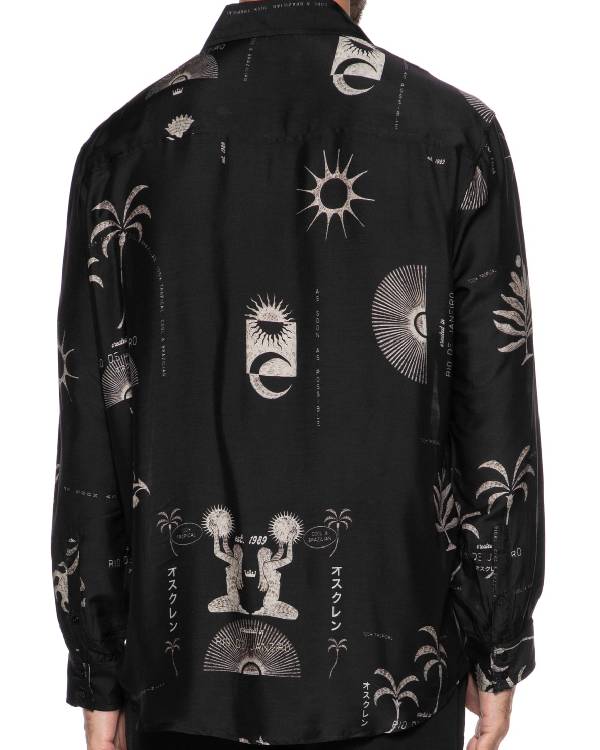 Dois às 10 Manu Rodrigues Black Printed Shirt