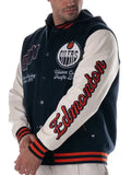 Edmonton Oilers Blue Varsity Coach’s Jacket