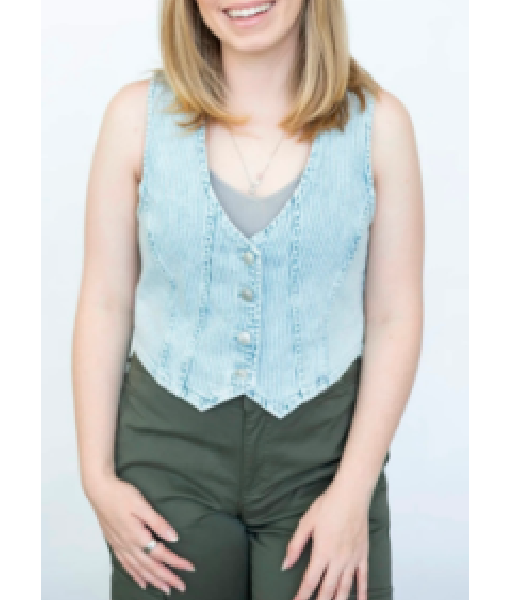 Off Campus S01 Ella Bright Blue Striped Vest