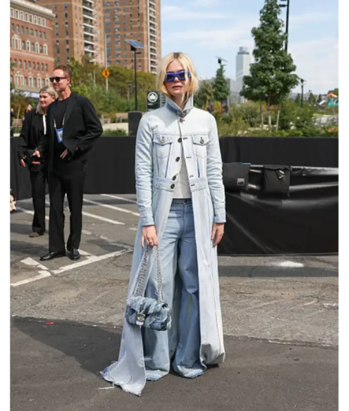 Elle Fanning Coach Fashion Show Long Coat
