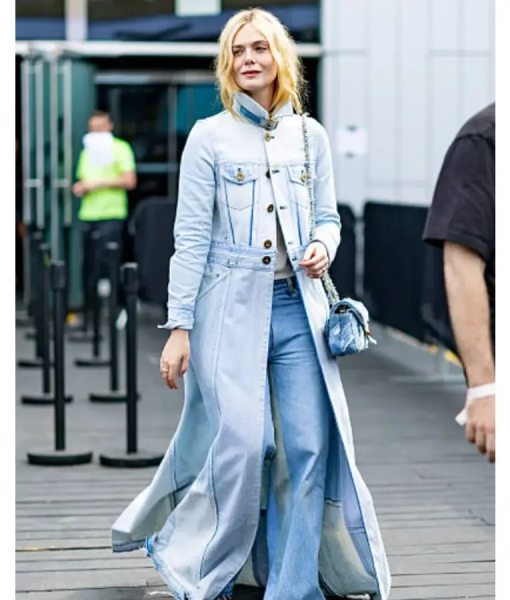 Elle Fanning Coach Fashion Show Long Coat