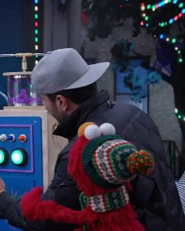 Elmo and Mark Rober’s Merry Giftmas Mark Rober Puffer Jacket