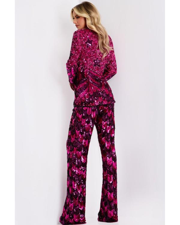 Elsbeth S03 Patti LuPone Pink Sequin Embellished Jumpsuit