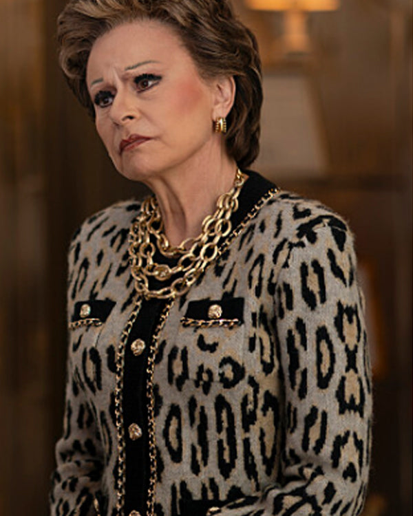 Elsbeth S03 Tracey Ullman Leopard Print Cardigan