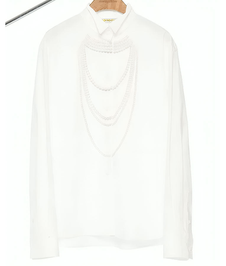 Emily In Paris S04 Lily Collins Pearl Print Shirt