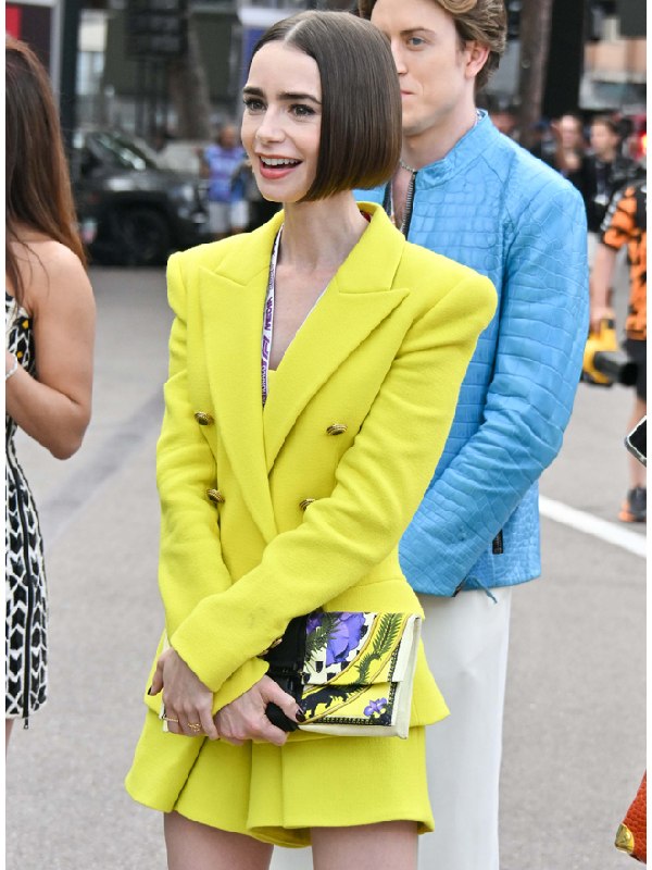 Emily In Paris Season 6 Lily Collins Yellow Blazer
