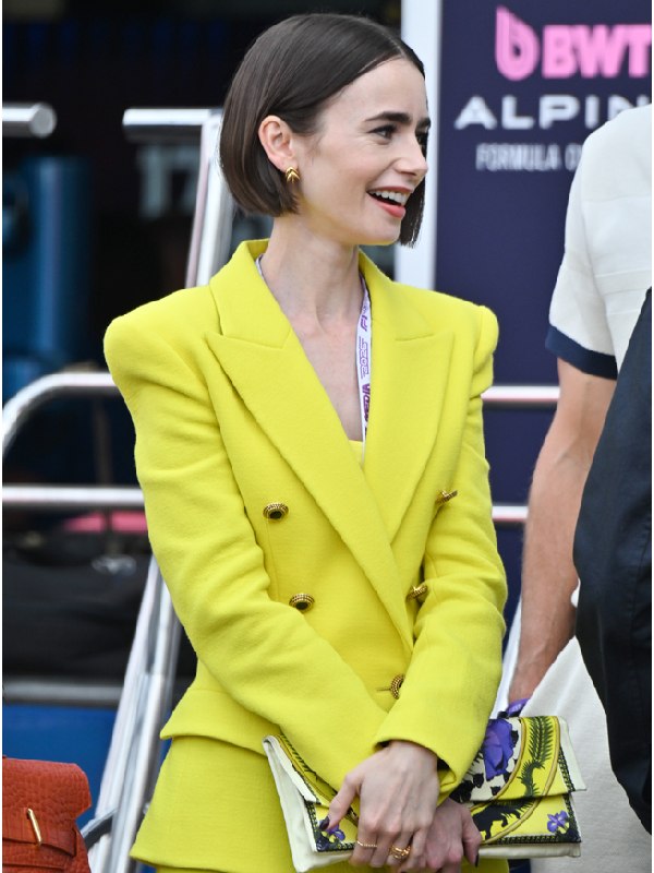 Emily In Paris Season 6 Lily Collins Yellow Blazer