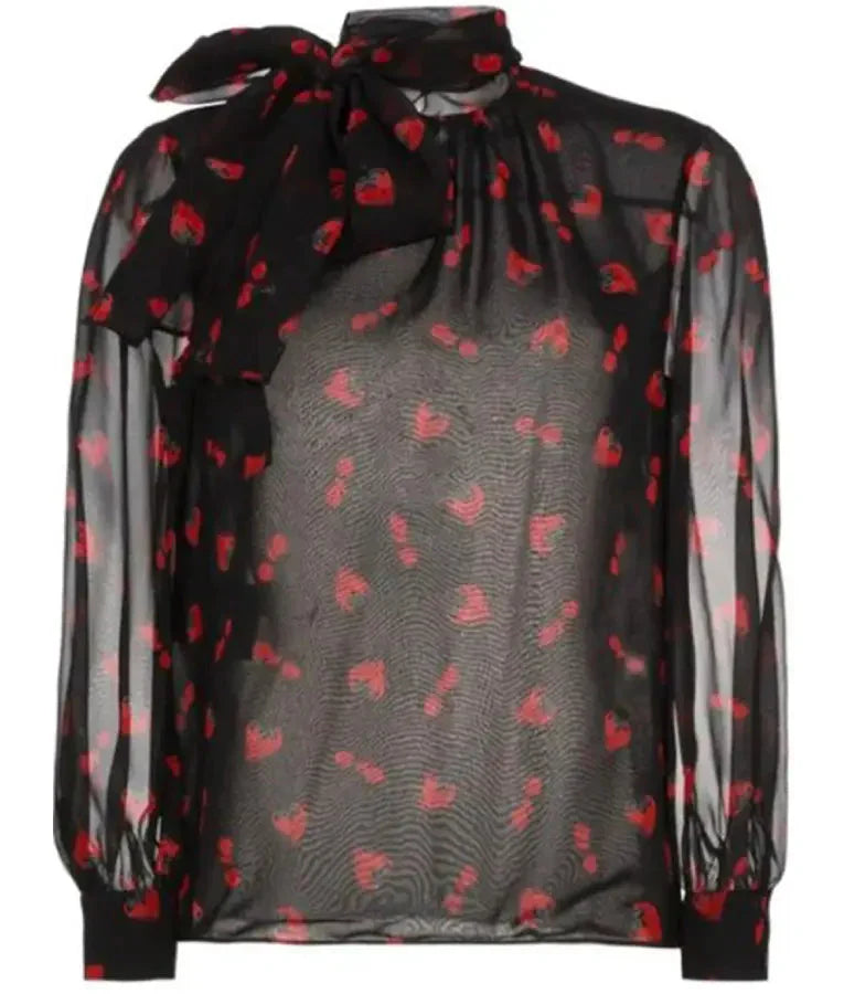 The Paper 2025 Sabrina Impacciatore Strawberry Print Blouse