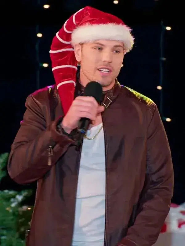 Finding Mr. Christmas Craig Geoghan Brown Leather Jacket