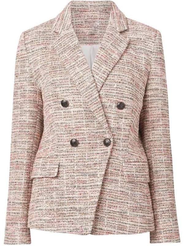 Fisk S03 Julia Zemiro Pink & Grey Boucle Blazer