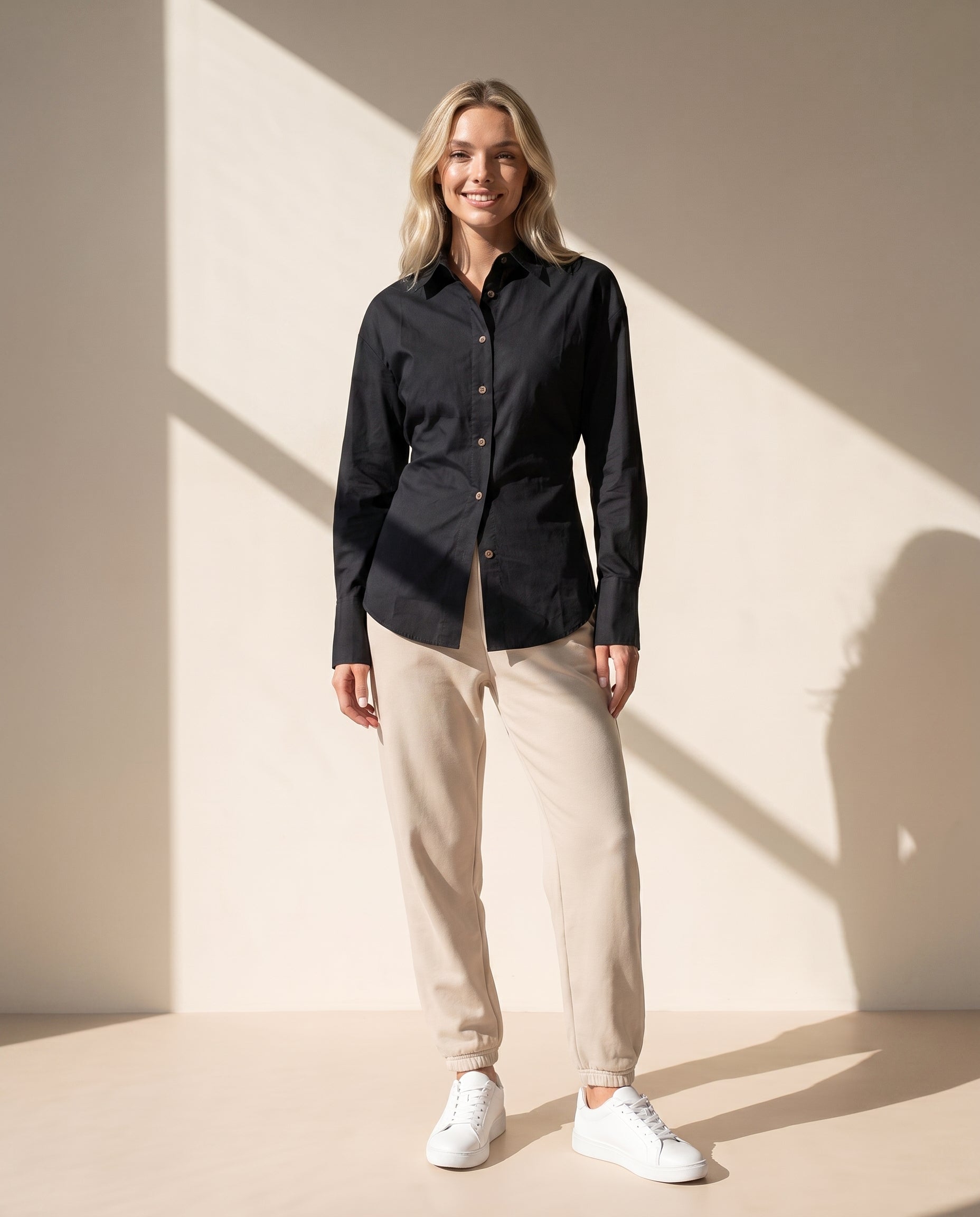 Primakind Women's Poplin Cotton Long-Sleeve Shirt