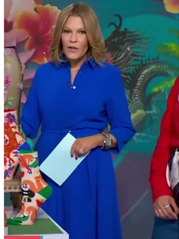 Good Morning America 2026 Tory Johnson Blue Shirt Dress