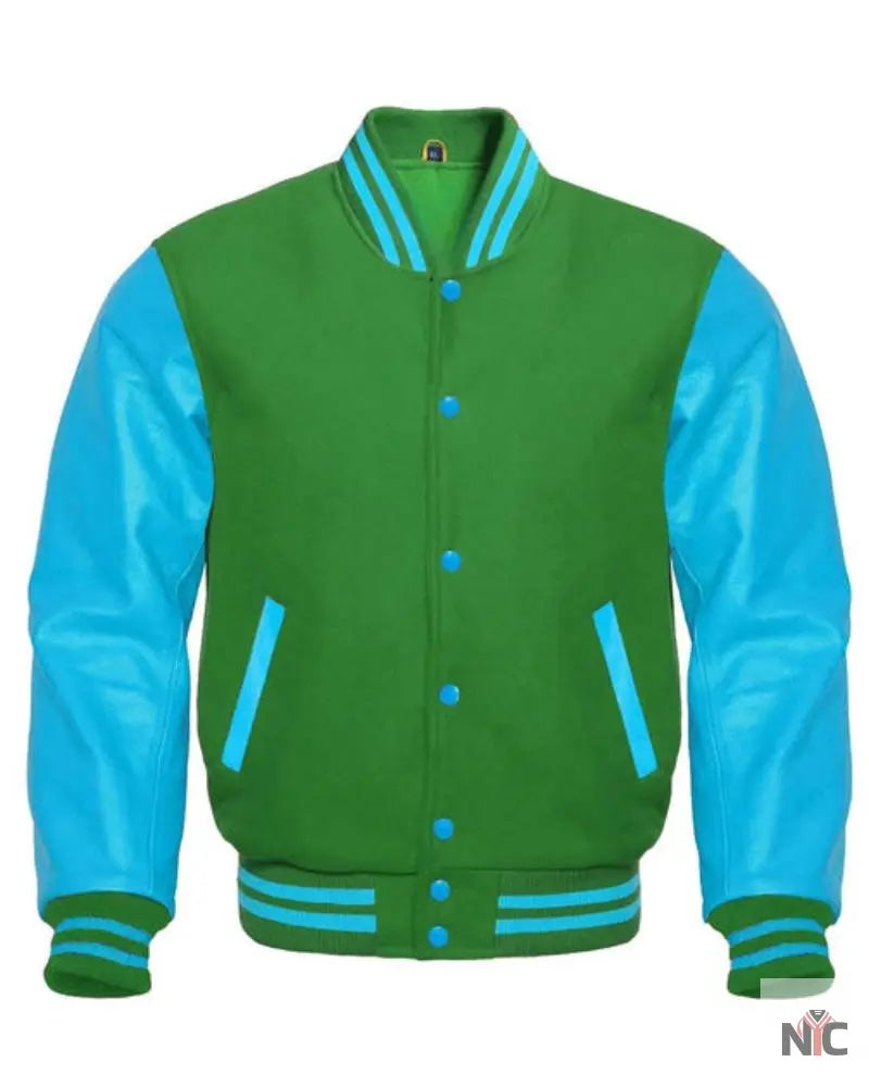 Green & Blue Varsity Jacket