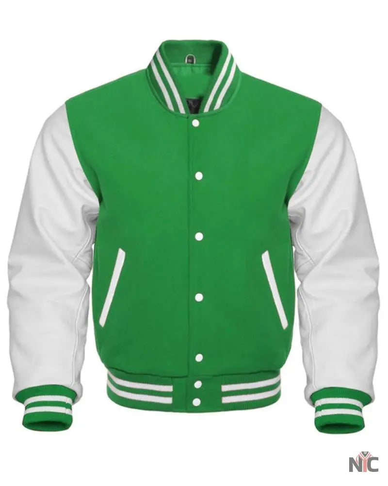 Green & White Varsity Jacket