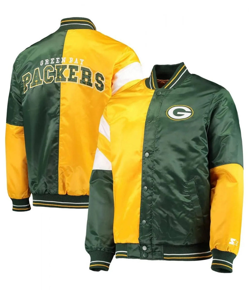 Green Bay Packers Leader Satin Full-Snap Jacket